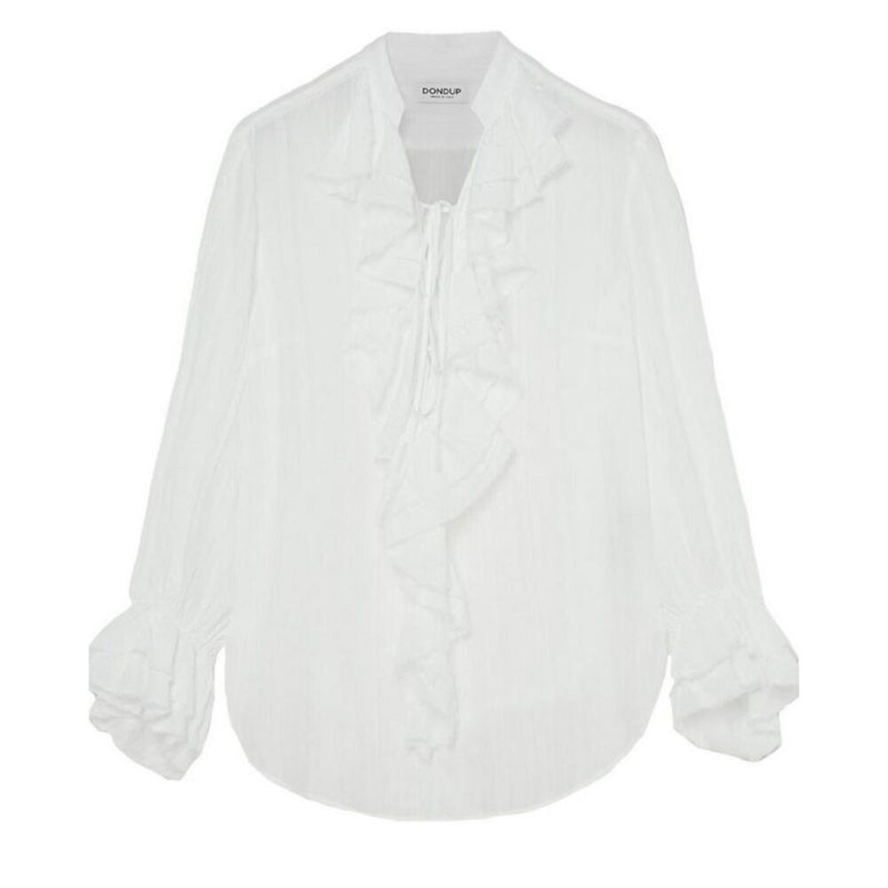 Dondup Ruffle Detail Tie Blouse Women white Shirts